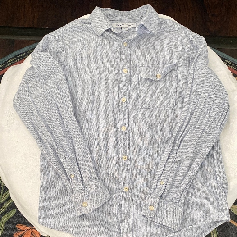 Old Navy Light Blue Casual Button Down Shirt